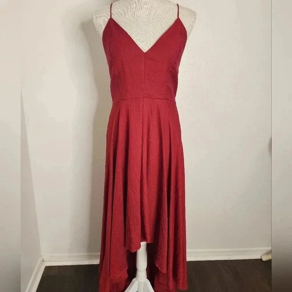Nasty Gal Rule the Dance Floor Lace-up Dress size 8 NWT Wine Red - Picture 3 of 13